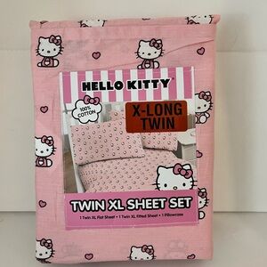 Hello Kitty twin XL sheet set - pink and white #kawaii